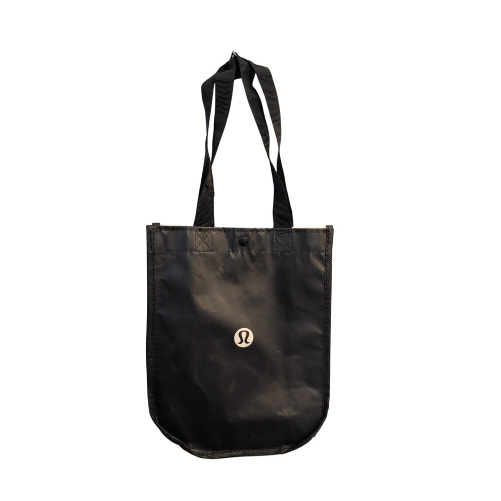 Lululemon Reusable Tote Bag Black White Lightweight Shopping Gym Bag EUC